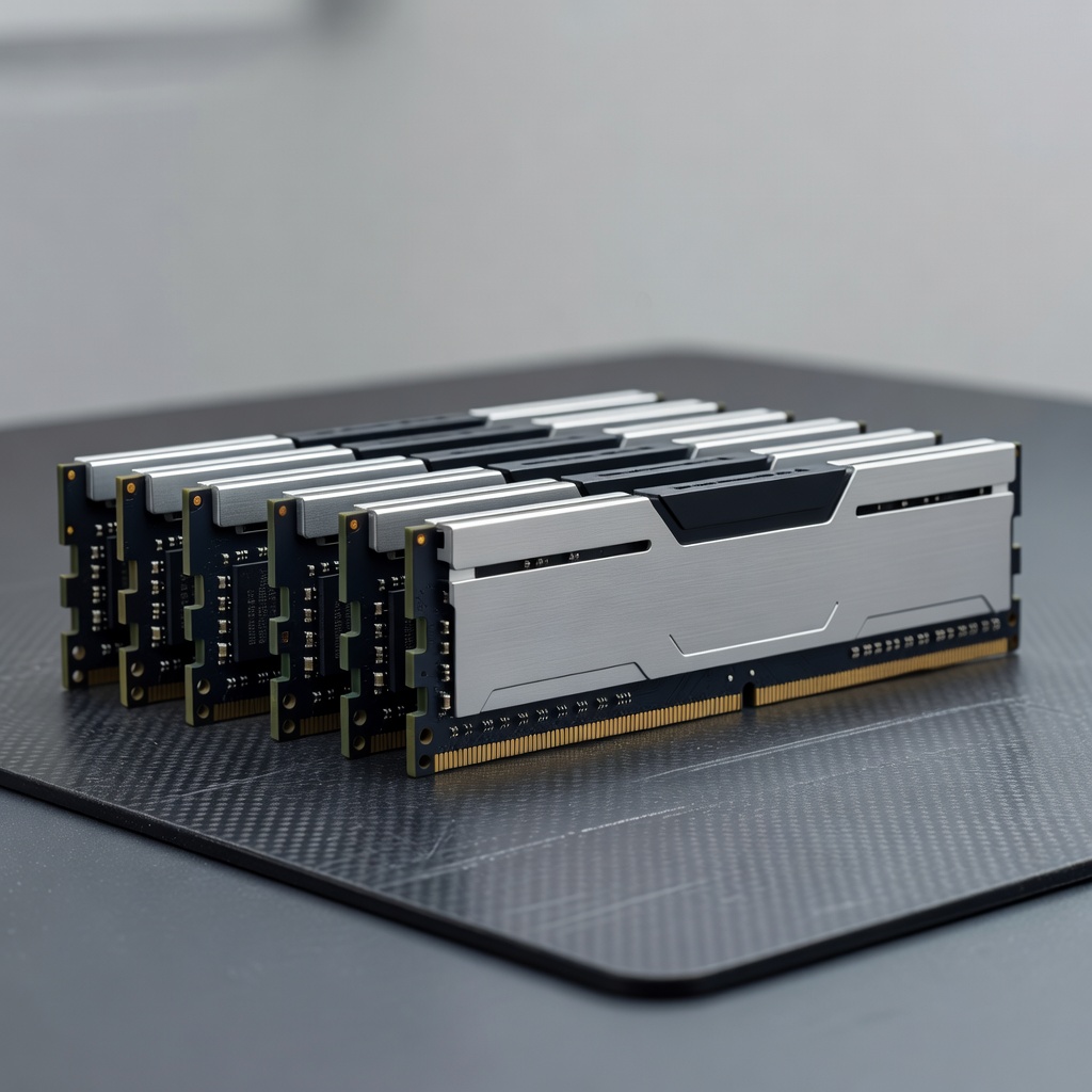 Computer RAM sticks on an anti-static mat